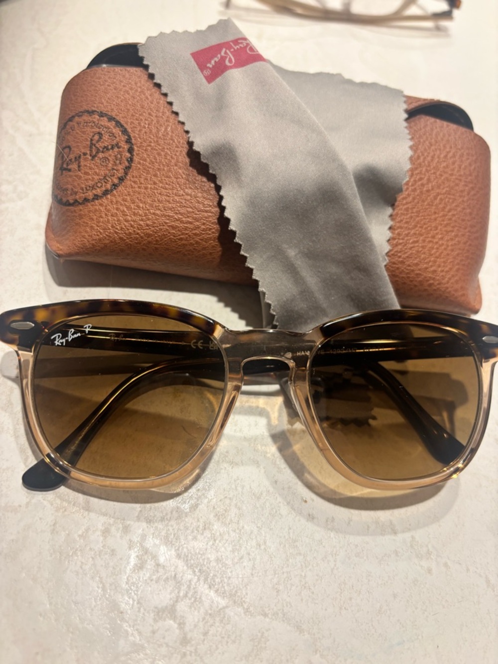 Ray-Ban Tortoiseshell Fade Frame Sunglasses with Brown Lenses